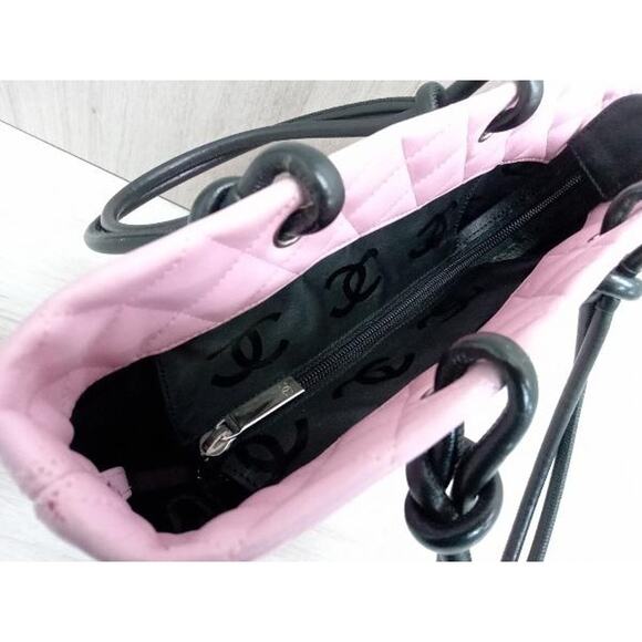 Authentic Chanel Cambon Ligne Quilted Calfskin Tote Medium Shoulder Bucket Bag - Picture 10 of 12